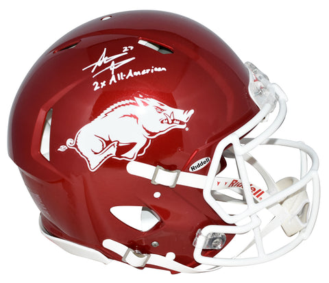 STEVE ATWATER SIGNED ARKANSAS RAZORBACKS FULL SIZE AUTHENTIC SPEED HELMET BAS