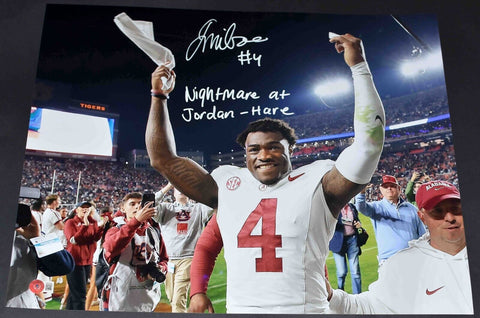 JALEN MILROE SIGNED ALABAMA VS AUBURN 16X20 PHOTO W/ NIGHTMARE AT JORDAN-HARE