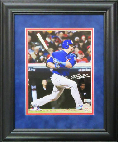 Kyle Schwarber Signed & Framed Cubs 2016 WS Batting Action 8x10 Photo - SS COA