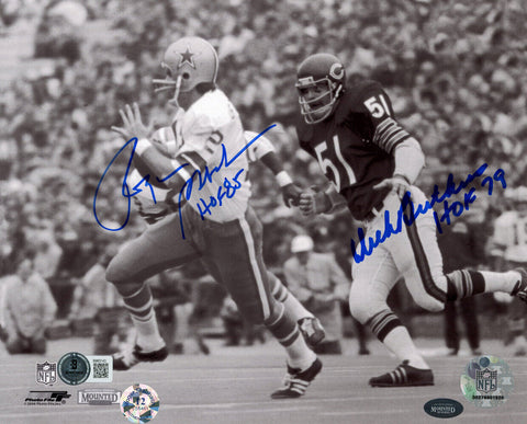 Roger Staubach & Dick Butkus Autographed 8x10 Photo HOF Beckett 47189