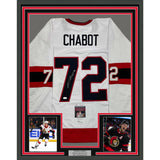 Framed Autographed/Signed Thomas Chabot 35x39 Ottawa White Hockey Jersey JSA COA