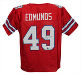 Tremaine Edmunds Autographed/Signed Pro Style Red XL Jersey Beckett 38412