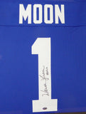 SEAHAWKS WARREN MOON AUTOGRAPHED FRAMED BLUE JERSEY "HOF 06" MCS HOLO 131916