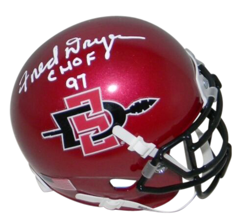 FRED DRYER AUTOGRAPHED SIGNED SDSU SAN DIEGO STATE AZTECS MINI HELMET JSA