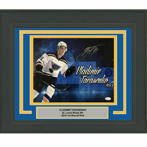 FRAMED Autographed/Signed VLADIMIR TARASENKO STL Blues 11x14 Photo JSA COA #9