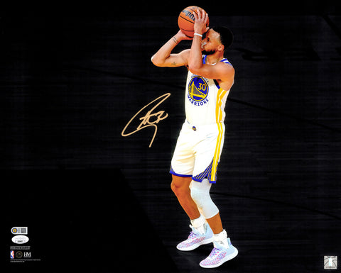 STEPHEN CURRY AUTOGRAPHED 16X20 PHOTO GOLDEN STATE WARRIORS SPOTLIGHT JSA 235480