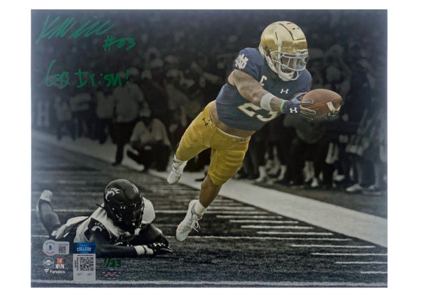 Kyren Williams Autographed "Go Irish" 11" x 14" Photo Beckett & GDL LE 1/23