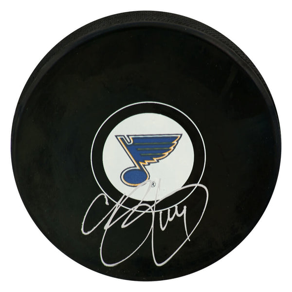 Chris Pronger Signed St. Louis Blues Logo Hockey Puck - (SCHWARTZ COA)