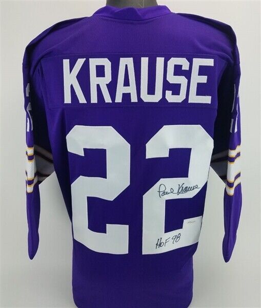 Authentic MINNESOTA VIKINGS PAUL KRAUSE JERSEY AUTOGRAPH