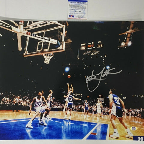 Autographed/Signed CHRISTIAN LAETTNER The Shot Duke 16x20 Photo PSA/DNA COA