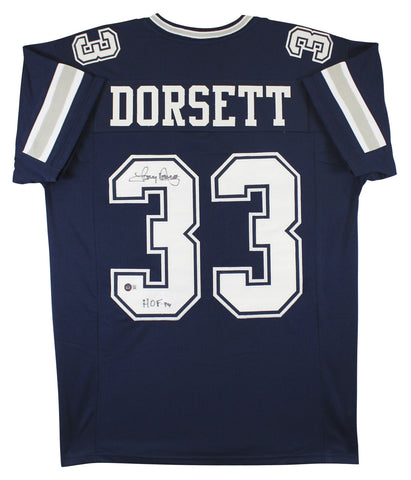 Tony Dorsett "HOF 94" Authentic Signed Navy Pro Style Jersey BAS Witnessed