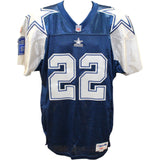 Emmitt Smith Autographed Dallas Cowboys Blue Wilson sz 46 Jersey Beckett 48391