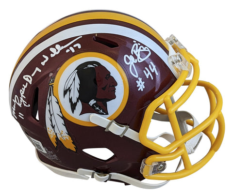 Washington SB MVPs Williams, Rypien & Riggins Signed Speed Mini Helmet BAS Wit