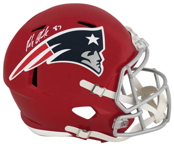 Rob Gronkowski Signed Patriots FLASH Riddell F/S Replica Helmet - (Radtke COA)