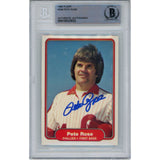 Pete Rose Autographed 1982 Fleer 256 Trading Card Beckett 47139