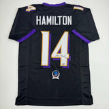 Autographed/Signed Kyle Hamilton Baltimore Black Football Jersey Beckett BAS COA