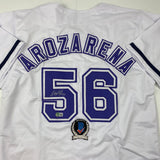 Autographed/Signed Randy Arozarena Tampa Bay White Retro Jersey Beckett BAS COA