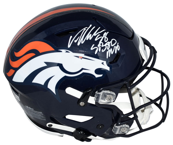 VON MILLER SIGNED DENVER BRONCOS AUTHENTIC SPEEDFLEX HELMET W/ SB 50 MVP