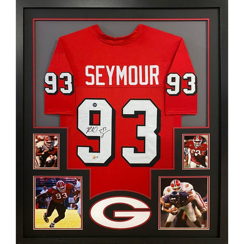 Richard Seymour Autographed Signed Framed Georgia Jersey BECKETT