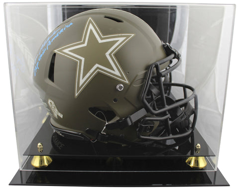 Cowboys Roger Staubach "CA" Signed STS F/S Speed Proline Helmet W/ Case BAS Wit