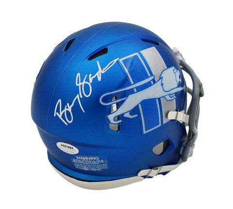 Barry Sanders Signed Detroit Lions Speed Alternate Blue 2023 NFL Mini Helmet