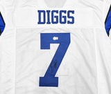 DALLAS COWBOYS TREVON DIGGS AUTOGRAPHED WHITE JERSEY BECKETT BAS QR 233690