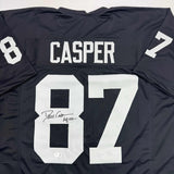 Autographed/Signed Dave Casper HOF 02 Oakland Las Vegas Black Jersey BAS COA