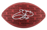 Cowboys Emmitt Smith Signed "The Duke" Team Showcase Football W/ Case BAS Wit