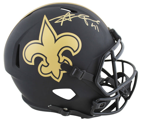 Saints Alvin Kamara Signed Eclipse Full Size Speed Rep Helmet BAS Witnessed