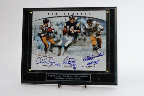 San Diego Chargers HOF Legends Autographed 8"x10" Photo Plaque JSA COA