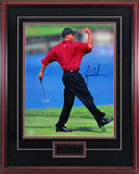 Tiger Woods Signed 16x20 Framed Fist Pump Photo Auto Graded 10! UDA #BAK30084