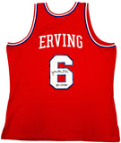 76ERS JULIUS DR. J ERVING AUTOGRAPHED MITCHELL & NESS JERSEY XL BECKETT 230252