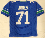 Seattle Seahawks Walter Jones Autographed Blue Jersey "HOF 14" JSA #WA785066