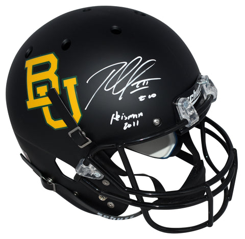 ROBERT GRIFFIN III RG3 SIGNED BAYLOR BEARS BLACK FULL SIZE HELMET + HEISMAN 2011