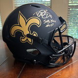 DREW BREES AUTOGRAPHED NEW ORLEANS SAINTS FS REPLICA HELMET W/ SB XLIV BECKETT