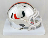 Ray Lewis Signed Miami Hurricanes Chrome Riddell Speed Mini Helmet- Beckett Auth