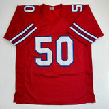 Autographed/Signed Greg Rousseau Buffalo Red Football Jersey JSA COA