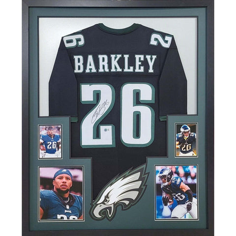 Saquon Barkley Autographed Signed Framed Philadelphia Eagles Jersey BECKETT