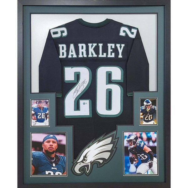 Saquon Barkley Autographed Signed Framed Philadelphia Eagles Jersey BECKETT