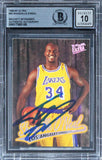 Lakers Shaquille O'Neal Signed 1996 Ultra #55 Card Auto Graded GM 10! BAS Slab