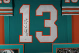 DAN MARINO (Dolphins teal TOWER) Signed Autographed Framed Jersey JSA