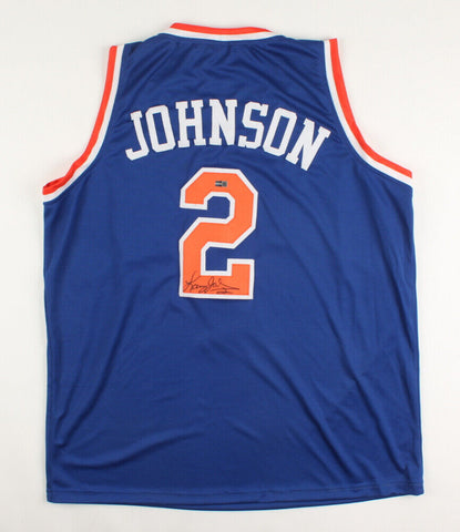 Larry Johnson Signed New York Knicks Jersey (Steiner) #1 Overall Pk 1991 Draft