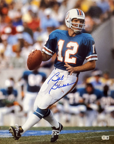 BOB GRIESE AUTOGRAPHED 16X20 PHOTO MIAMI DOLPHINS BECKETT BAS QR STOCK #194352