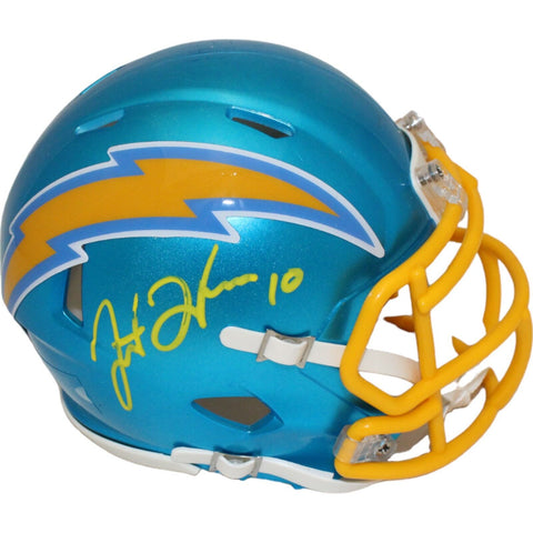 Justin Herbert Autographed Los Angeles Chargers Flash Mini Helmet Beckett 46440