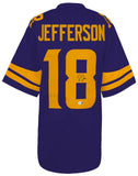 Justin Jefferson (VIKINGS) Signed Purple Custom Football Jersey - (BECKETT COA)