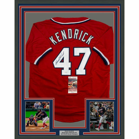 FRAMED Autographed/Signed HOWIE KENDRICK 33x42 Washington Red Jersey JSA COA