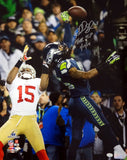 RICHARD SHERMAN AUTOGRAPHED 16X20 PHOTO SEAHAWKS "THE TIP 1/19/14" RS HOLO 72451