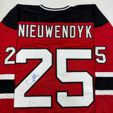 Autographed/Signed Joe Nieuwendyk New Jersey Red Hockey Jersey JSA COA