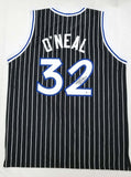 Shaquille O'Neal Autographed Orlando Magic Black Custom Jersey Beckett Witnessed