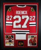 JEREMY ROENICK Blackhawks Inscribed suede Signed Autographed Framed Jersey JSA